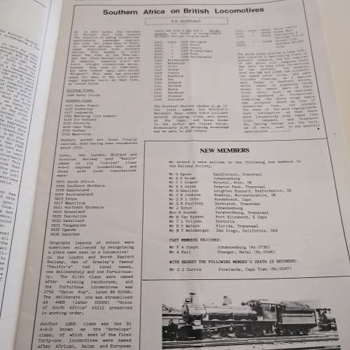 SA Rail.  Journal of the Railway Society of South Africa..16 Volumes