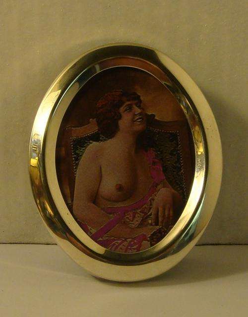 Small, Saucy, Erotic Pin-Up Picture in Quality Silver-Plated Frame - not for sensitive viewers!!!!