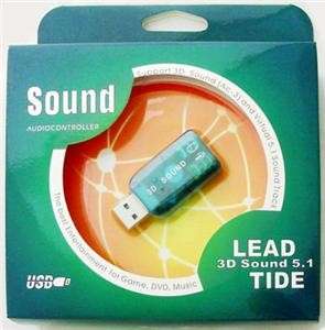 >>> 6CH V-3D PLUG & PLAY USB SOUND CARD FOR NOTEBOOK OR PC!! <<<