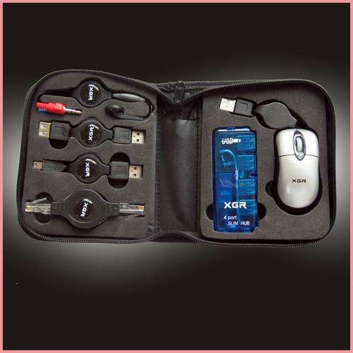 >>> NOTEBOOK USB TRAVEL KIT - Mini Mouse, Usb 4 port hub, Earphone with Mic, Usb Cable, ++++ <<<