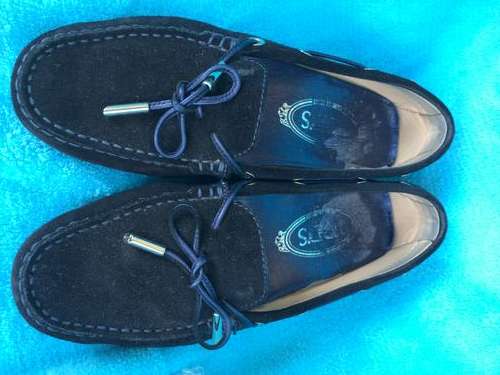 Tod's Black suede with blue/black lace detail size 36