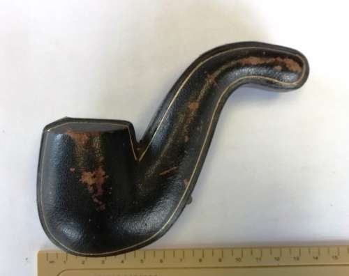 SUPER RARE SILVER MOUNTED SMOKING PIPE CIRCA 1902 WITH FITTED CASE AND ORIGINAL AMBER STEM