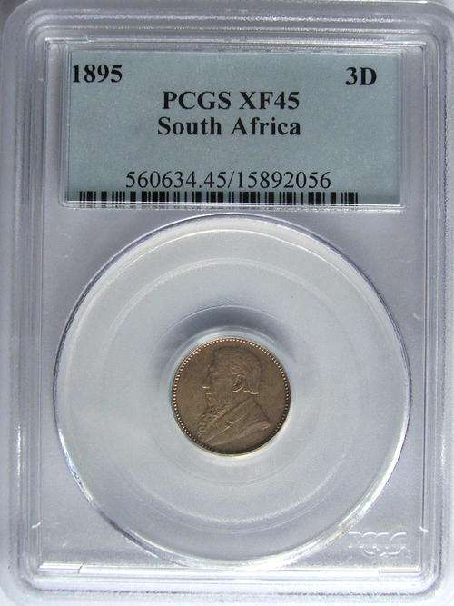 1895 South Africa 3D: Graded PCGS XF45 !!!!