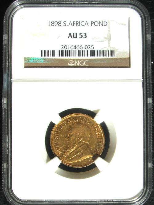 1898 South Africa POND - Graded NGC AU53 !!!!!