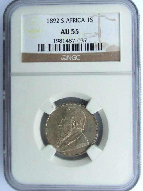 1892 South Africa 1 Shilling: Graded NGC AU55 !!!
