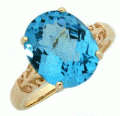 3.2ct London Blue Topaz 9k Yellow Gold Ring