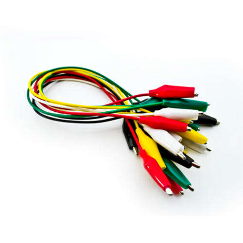 Set with 10 wires 40cm 5 colours with booted crocodile clips