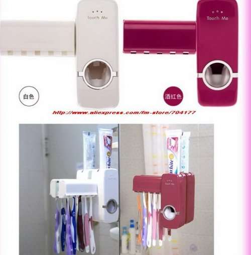 Toothbrush Holder and automatic toothpast Dispenser...Holds up to 5 Toothbrushes