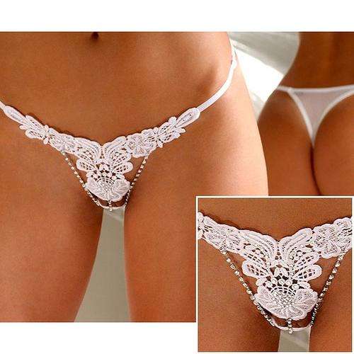 White adjustable G-String