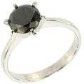 14KT WHITE GOLD SOLITAIRE 2.50CT GENUINE BLACK DIAMOND RING