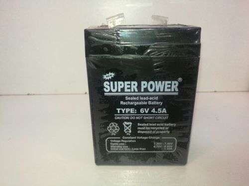 RECHARGEABLE SLA BATTERY, 6V-4.5A