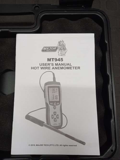 major tech MT945 hot wire anemometer