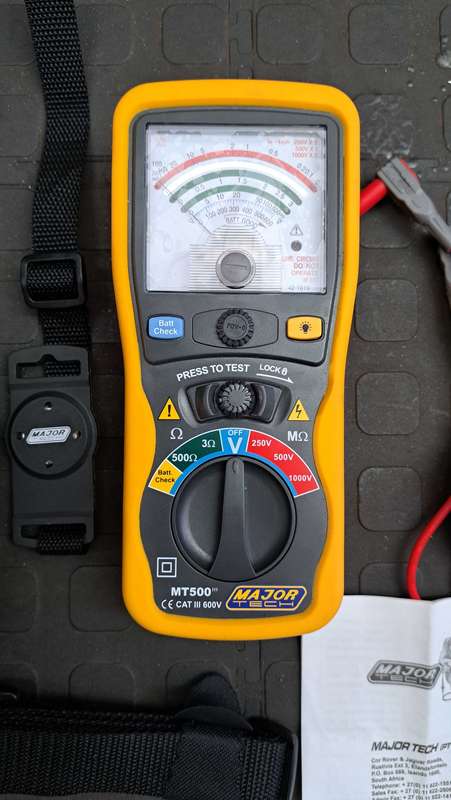 Major Tech MT500 Analogue Insulation Tester
