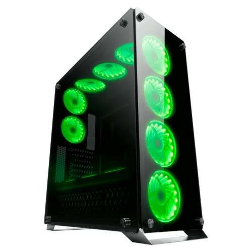 Redragon IRONHIDE Dual Side Tempered Glass Gaming Case - 6 x RGB Fans Included
