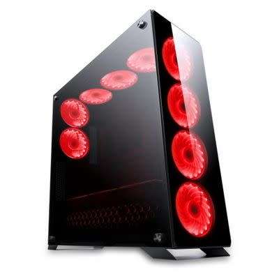 Redragon IRONHIDE Dual Side Tempered Glass Gaming Case - 6 x RGB Fans Included