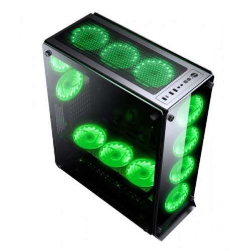 Redragon IRONHIDE Dual Side Tempered Glass Gaming Case - 6 x RGB Fans Included