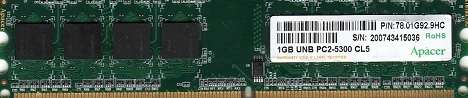 Apacer 1 GB UNB PC2-5300 CL5