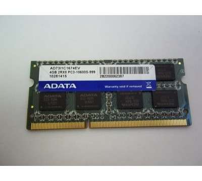 ADATA 4 GB PC3-10600 DDR3-1333 1333 MHz Laptop Memory Ram