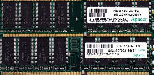 Various 512 MB DDR 400 Ram Chips