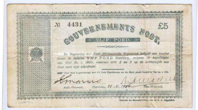 GOUVERNEMENTS NOOT 5 POUNDS STERLING