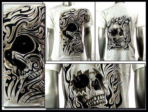 Awesome Imported RC Survivor T-Shirt Biker Skull Rock Tattoo - XL