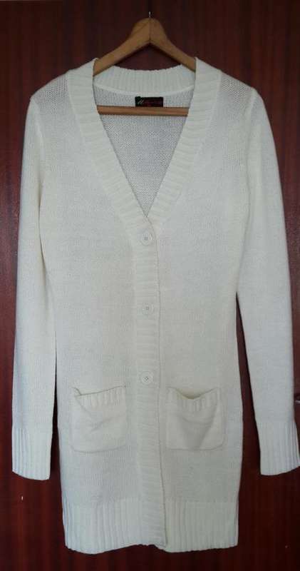 White/Cream Extra Long Knitted Jersey