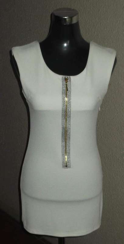 Dress - White Gold Zip
