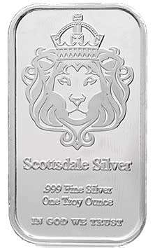 SILVER BAR 1 OUNCE SCOTTSDALE MINT