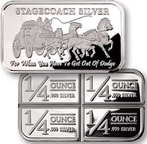 SILVER BAR 1 OUNCE STAGECOACH MINT