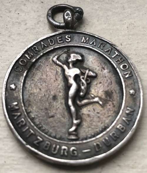 COMRADES MARATHON SILVER MEDAL 1949 DOWN RUN 92.5 % SILVER