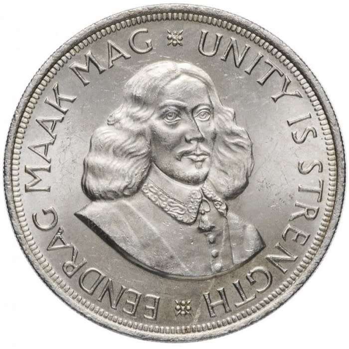 5O CENT SOUTH AFRICAN 1963 SILVER COIN 28.28 GRAMS 50% SILVER