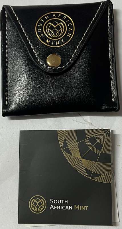 2017 SILVER KRUGERRAND SA Mint Black Leather Pouch and C.O.A. NO COIN. AUTHENTICATE YOUR 2017 COIN.