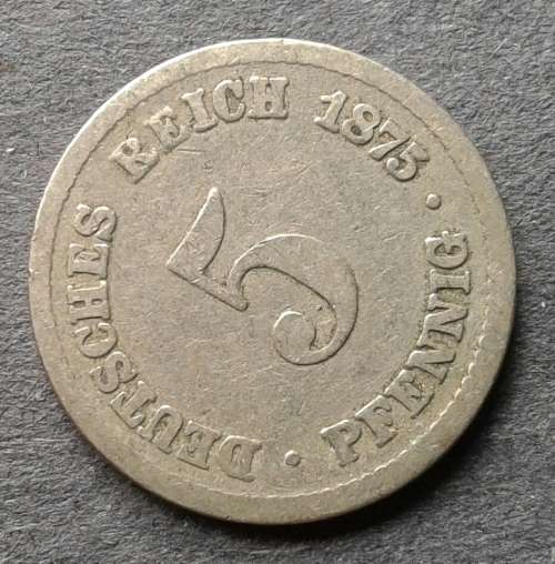 1875 DEUTSCHE REICH 5 PFENNIG