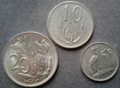 1984 RSA 20 , 10 & 5 CENT COLLECTION