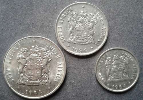 1984 RSA 20 , 10 & 5 CENT COLLECTION