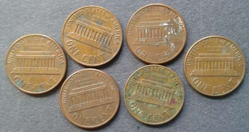 USA SIX ONE CENT COLLECTION : DIFF DATES