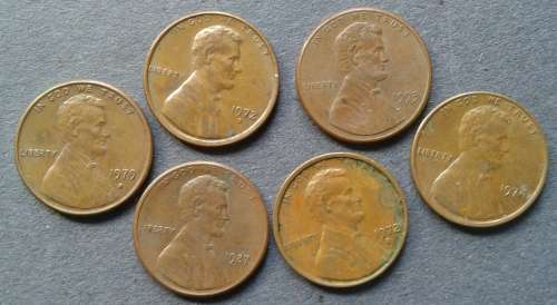 USA SIX ONE CENT COLLECTION : DIFF DATES