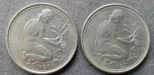 1971 & 72 DEUTSCHLAND 50 PFENNIG