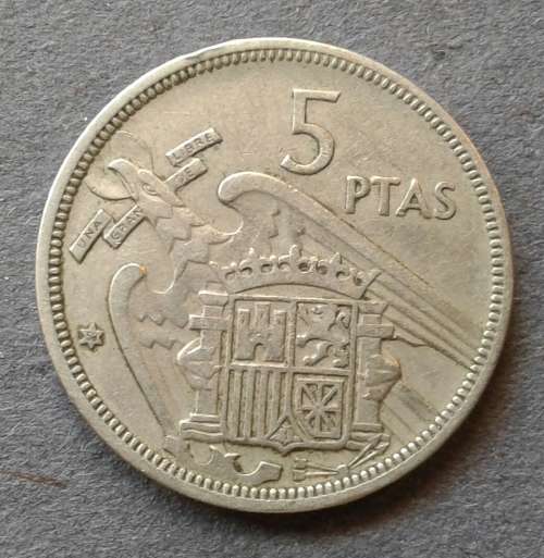 1957 SPAIN 5 PESETAS