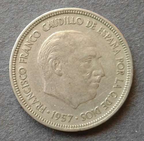 1957 SPAIN 5 PESETAS