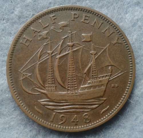 1948 G.BRIT 1/2 PENNY