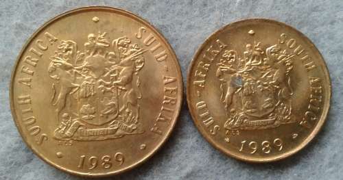 1989 RSA 2 & 1 CENT : ERROR : OFF CENTRE