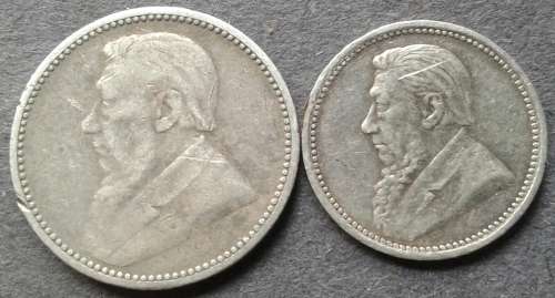 1892 ZAR 1 SHILLING & 6 PENCE PAIR