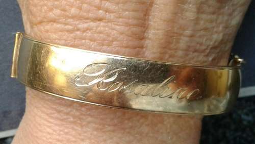 LOVELY VINTAGE 9CT -1/5 R.G -LW&G  HINGED BANGLE : 34,55 GRAM