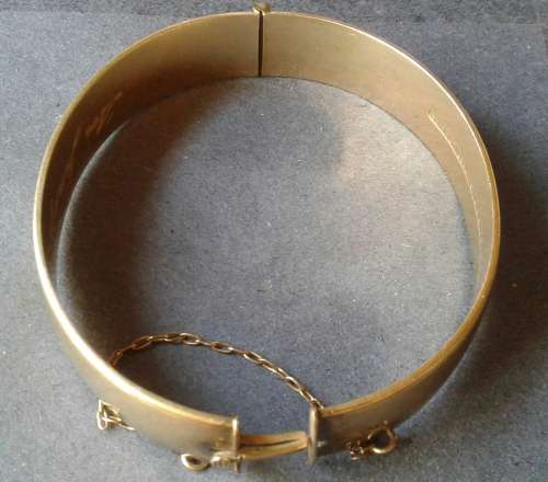 LOVELY VINTAGE 9CT -1/5 R.G -LW&G  HINGED BANGLE : 34,55 GRAM