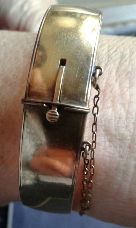 LOVELY VINTAGE 9CT -1/5 R.G -LW&G  HINGED BANGLE : 34,55 GRAM