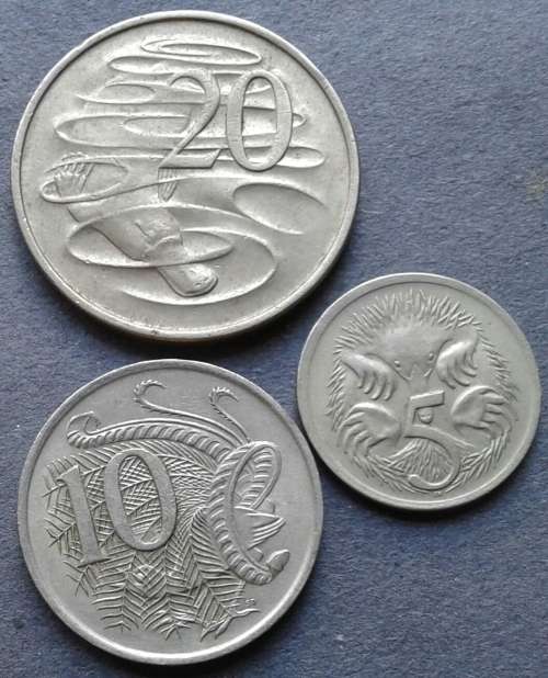 1966 & 67 AUSTRALIA 20 , 10 & 5 CENT LOT