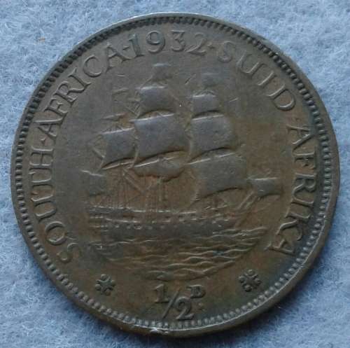 1932 SAU 1/2 PENNY : LOW MINTAGE < 107 000