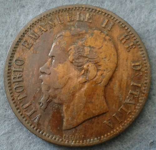 1866 ITALY 10 CENTESIMI KM#11.1 MILAN