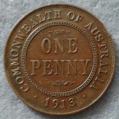 1913 AUSTRALIA ONE PENNY : EF=$205 / R1906